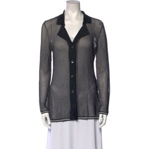 NWOT black mesh knit cardigan top size M / Beach Coverup